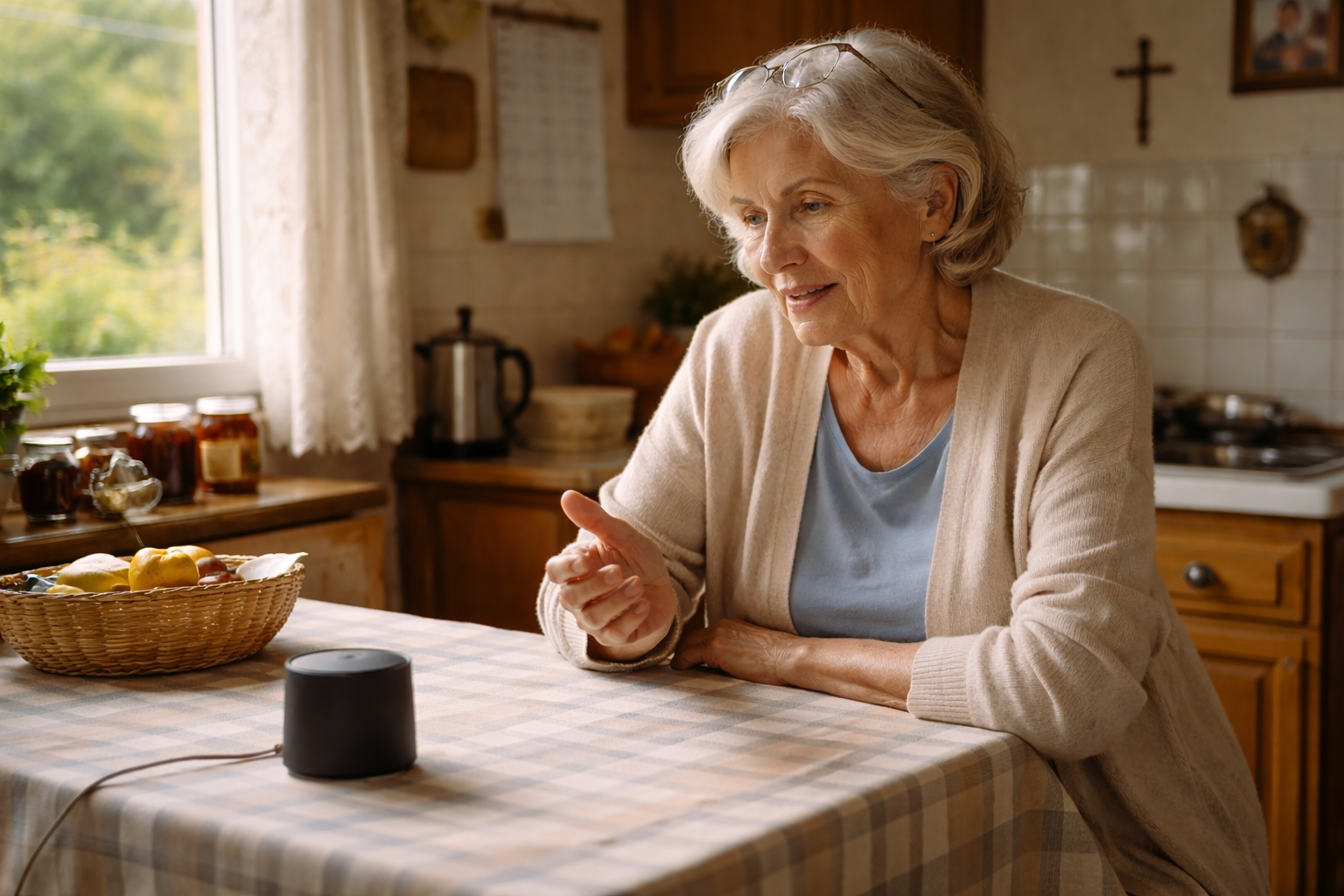 An older adult at home